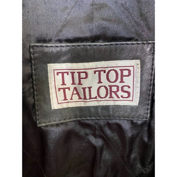Vintage‎ Tip Top Tailors Genuine Leather Mens Jacket Black Size L Durable Style - Picture 3 of 8